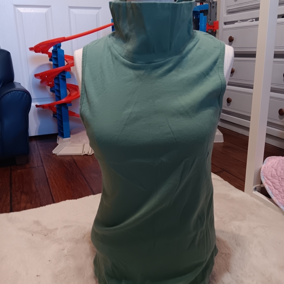 Free People Tops - Free People Sage Green Sleeveless Turtleneck